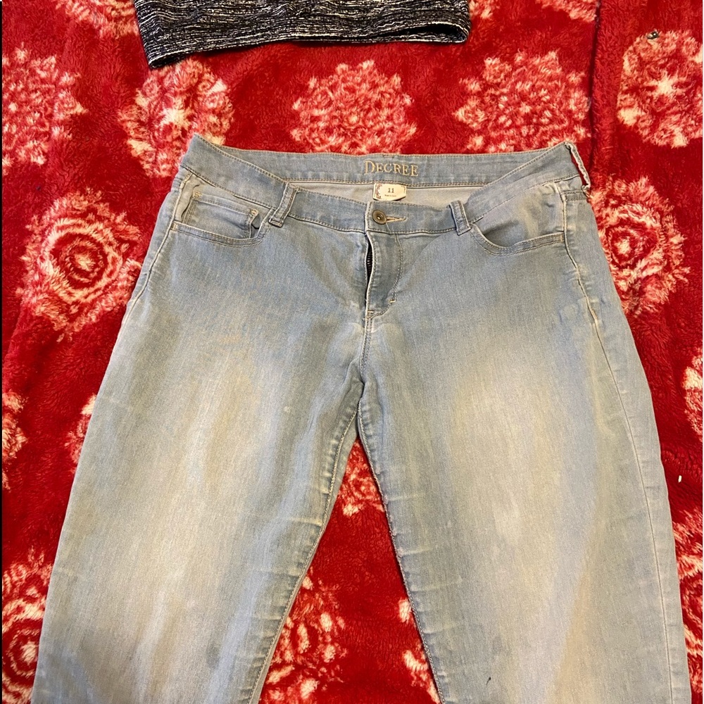 Decree size 11 jeans, light wash , blue jeans